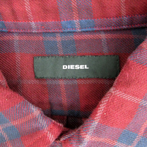ディーゼル DIESEL グラデーション チェック シャツ 長袖 カットオフ 