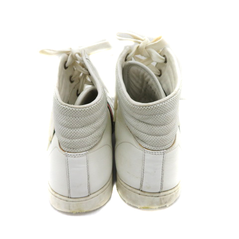 グッチ GUCCI スニーカー ハイカット シェリーライン ロゴ レザー US8 