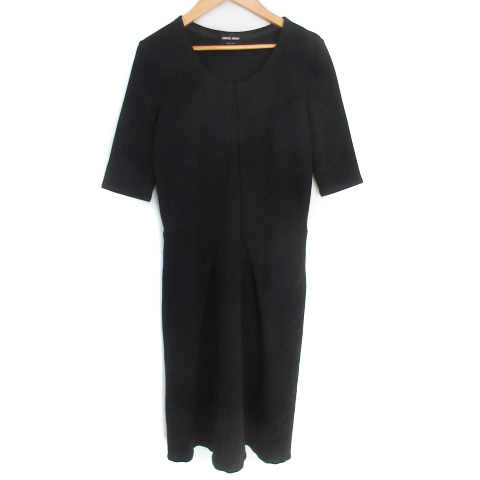 美品 ジョルジオアルマーニ リネンワンピース 黒 サイズ40*BD1222 ジョルジォアルマーニワンピース 定価80万円超 ジョルジオアルマーニ