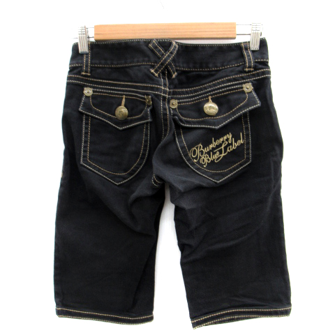 バーバリーブルーレーベルのショートデニムです 新品】 ハイウエストデニムショートパンツ 36 バーバリーブルー
