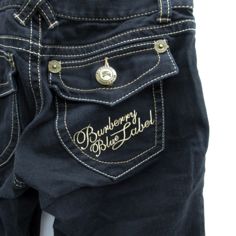 バーバリーブルーレーベルのショートデニムです 新品】 ハイウエストデニムショートパンツ 36 バーバリーブルー