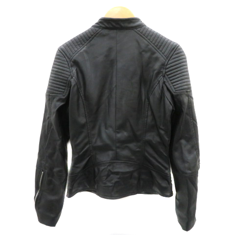 DIESEL レディース　黒 レザーライダースジャケット 膝上丈　ミドル丈　美品 DIESEL レディース黒 レザーライダースジャケット 膝上丈ミドル