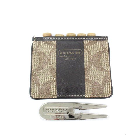 未使用品 コーチ COACH ゴルフポーチ ケース ティー ボールマーカー  