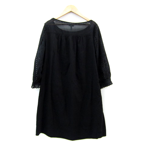 エスカーダ ESCADA ワンピース ひざ丈 七分袖 ラウンドネック レース  