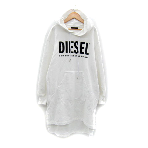 ディーゼル DIESEL パーカーワンピース ひざ丈 長袖 ロゴプリント  