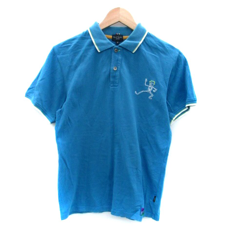 ポールスミスジーンズ Paul Smith JEANS ポロシャツ 半袖 刺繍 M 青