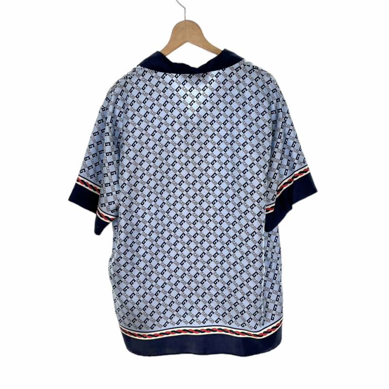 【新品未使用】グッチ　740319 ジオメトリック スクエアG シルク シャツ グッチ GUCCI ジオメトリック スクエアG プリント シルク シャツ