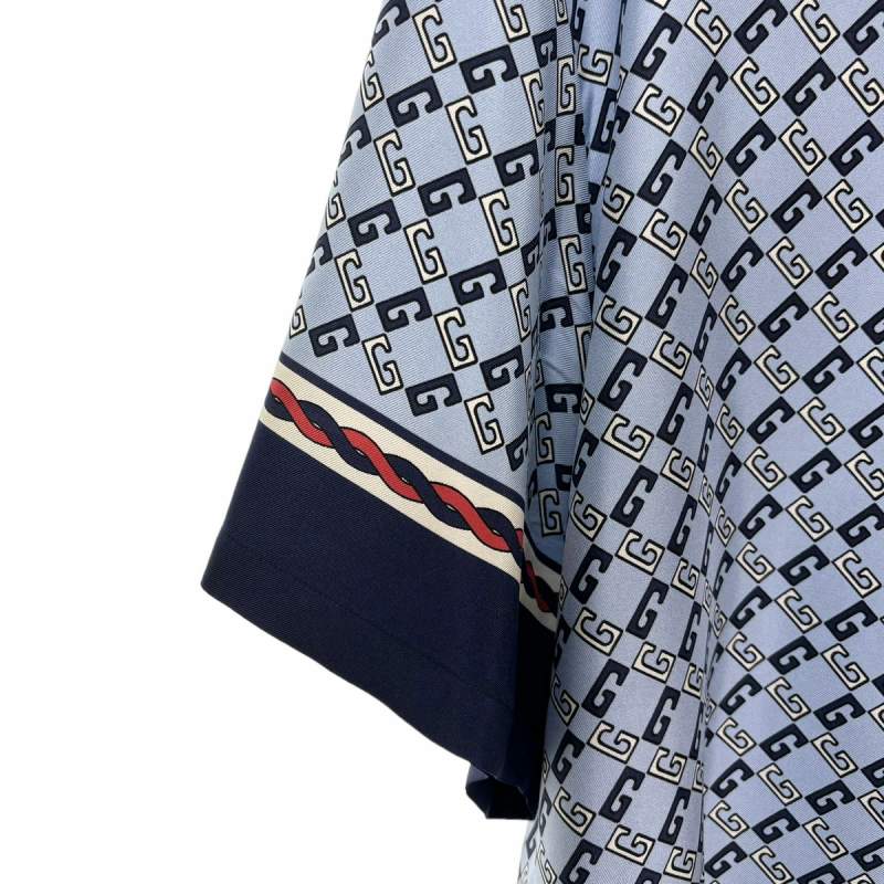グッチ GUCCI ジオメトリック スクエアG プリント シルク シャツ