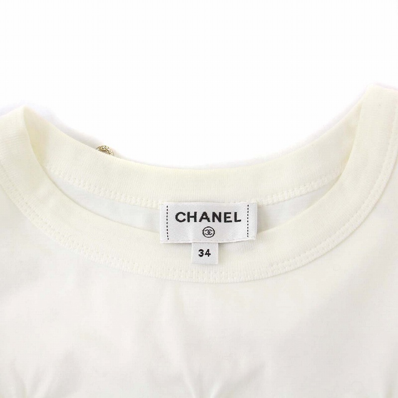 シャネルレースポケット付きホワイトTシャツ 38/40 シャネルレースポケット付きホワイトTシャツ 38/40 - メルカリ