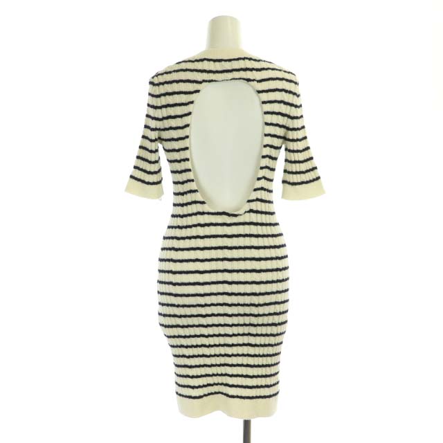 シャネル CHANEL 23SS ニットワンピース ボーダー ココマーク ミニ 五  