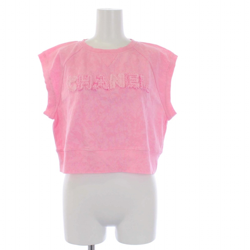 シャネルロゴ chanel t シャツ ピンク ピンク系 L CHANEL シャネル T