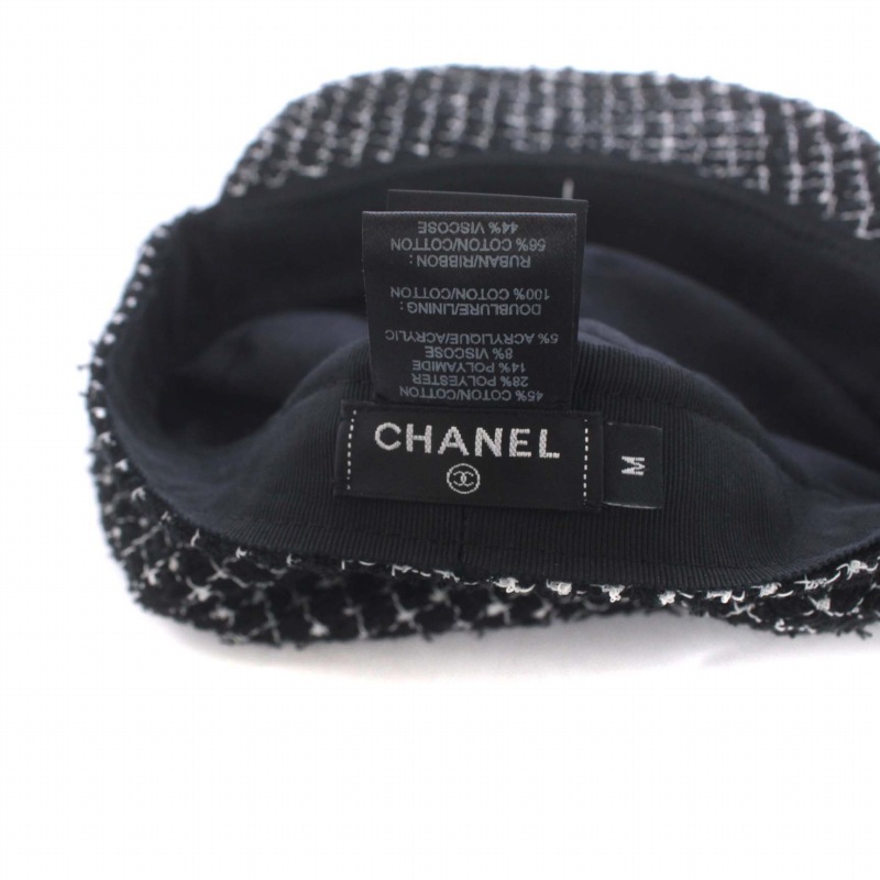 シャネル CHANEL ココマーク ツイード キャスケット キャップ 帽子 M 
