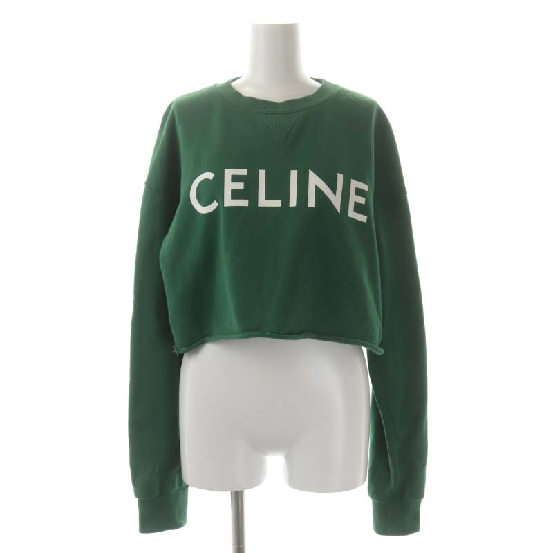 セリーヌ CELINE スウェット トレーナー クロップド 長袖 ロゴ