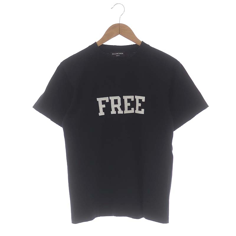 バレンシアガ BALENCIAGA UNIFIT FREE ダメージ加工 Tシャツ 半袖 S 黒 