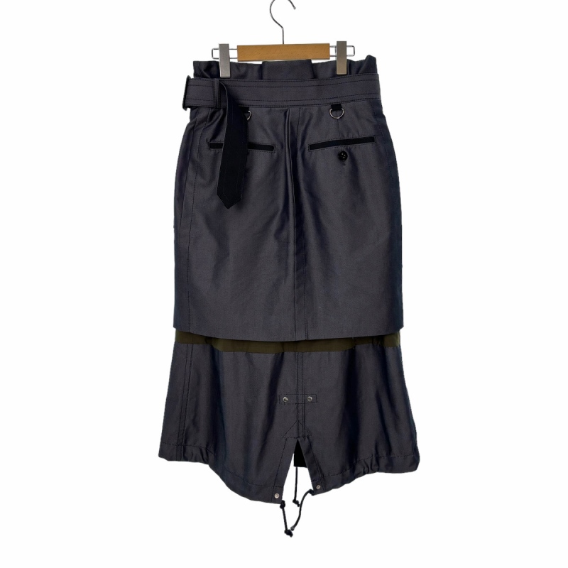サカイ sacai 22AW Cotton Gabardine Mix Skirt コットンギャバ 