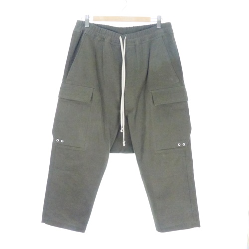 リックオウエンス Rick Owens 22AW Cargo Cropped Pants 50 緑 カーキ 