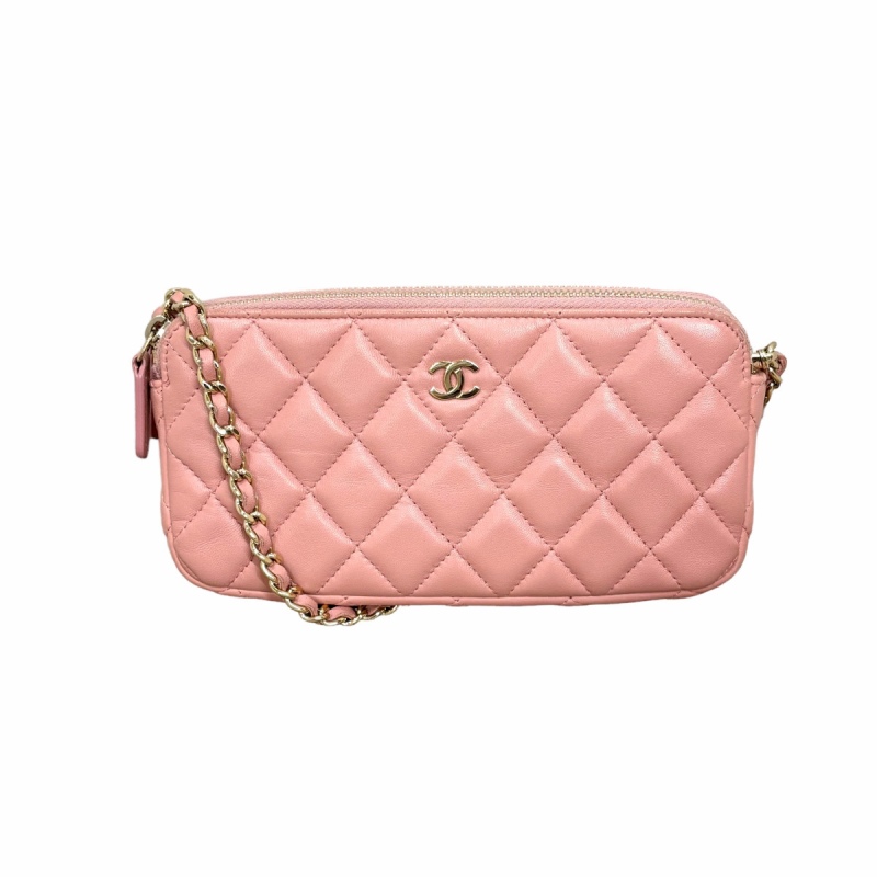 シャネル CHANEL 24番台 マトラッセ チェーンウォレット Wファスナー 