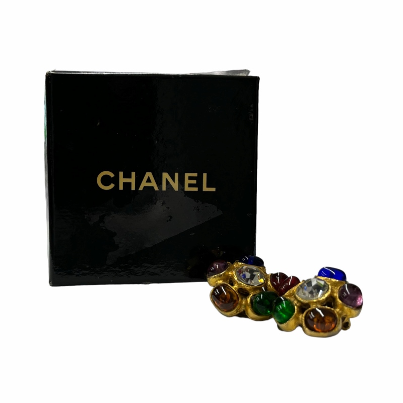 シャネル CHANEL ヴィンテージ グリポア イヤリング フラワーモチーフ 