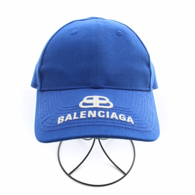 BALENCIAGA 紺 キャップ BALENCIAGA ネイビー キャップBB ロゴ刺繍Lサイズ
