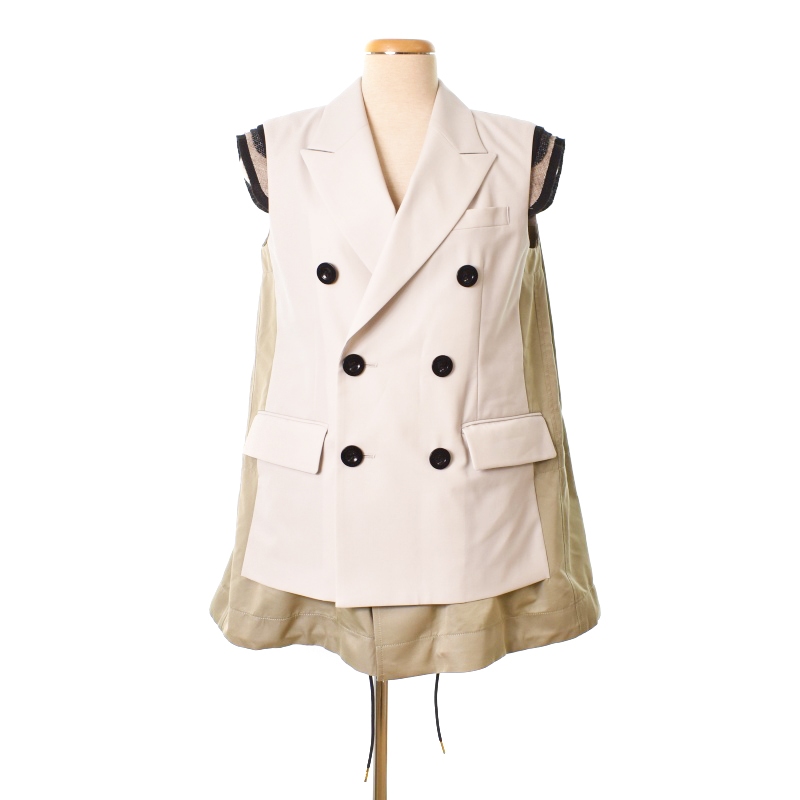 サカイ sacai 23SS Suiting Mix Vest スーツ ドッキング ベスト 1 