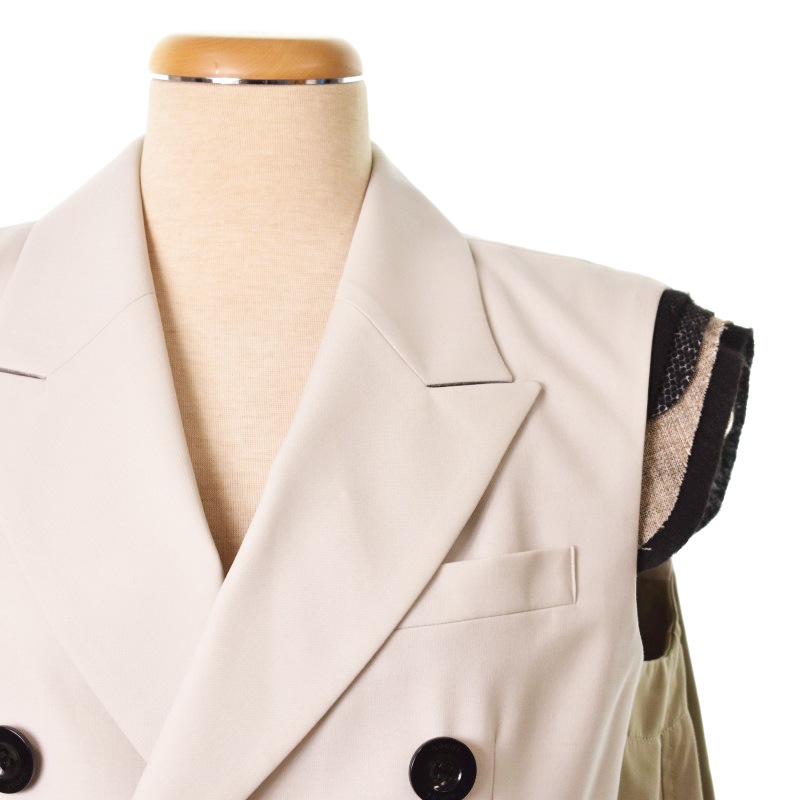 サカイ sacai 23SS Suiting Mix Vest スーツ ドッキング ベスト 1 