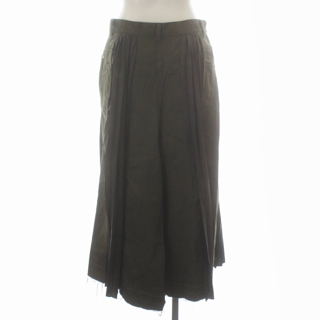 サカイ sacai 22SS デニムミックスプリーツ切替スカート ロング 22  