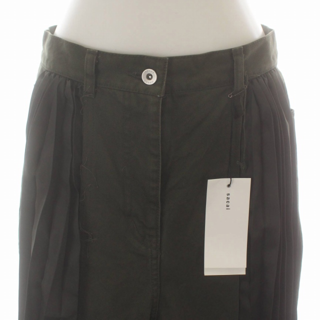 サカイ sacai 22SS デニムミックスプリーツ切替スカート ロング 22  
