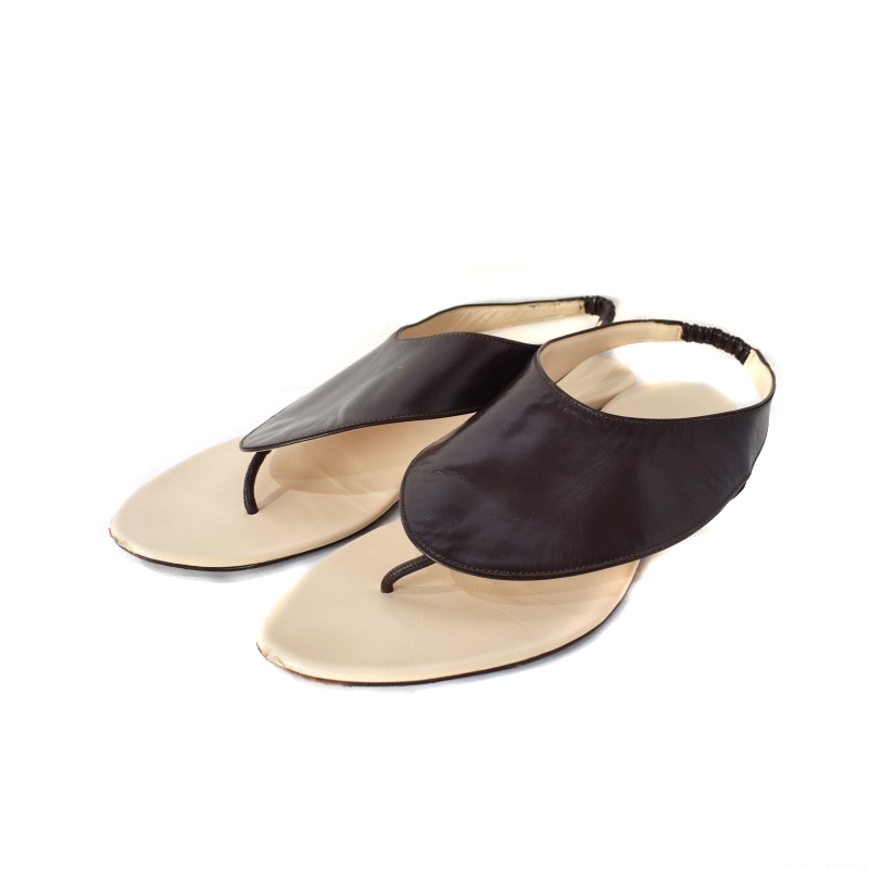 ザロウ THE ROW Ravello トング サンダル フラット 38 茶 ブラウン  