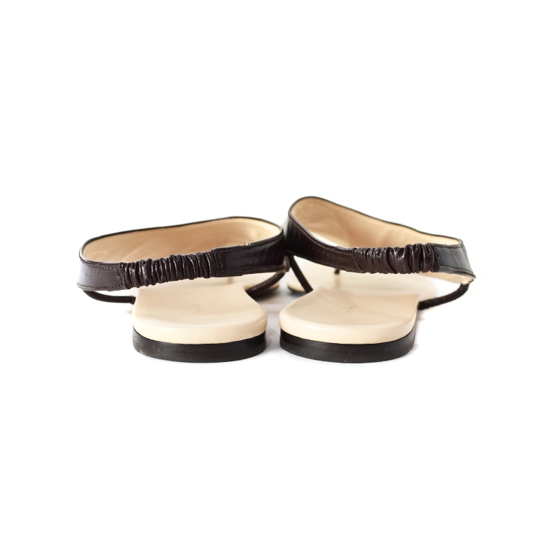 ザロウ THE ROW Ravello トング サンダル フラット 38 茶 ブラウン  