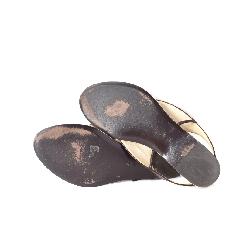 ザロウ THE ROW Ravello トング サンダル フラット 38 茶 ブラウン  