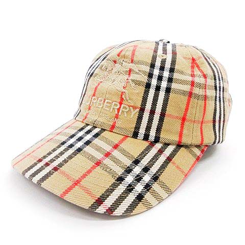 極美品 バーバリー Burberry キャップ チェック ベースボール キャップ