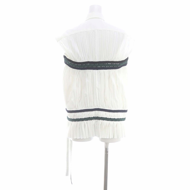 サカイ sacai プリーツデザインノースリーブブラウス シャツ レース 