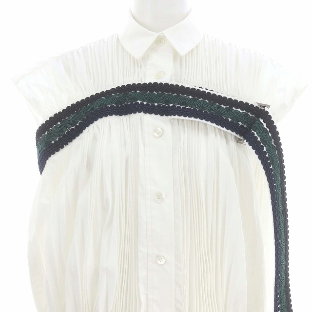 サカイ sacai プリーツデザインノースリーブブラウス シャツ レース