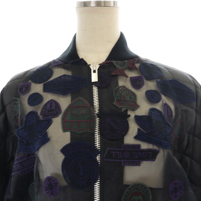 サカイ sacai キルティング シアードッキング ワッペン ブルゾン 
