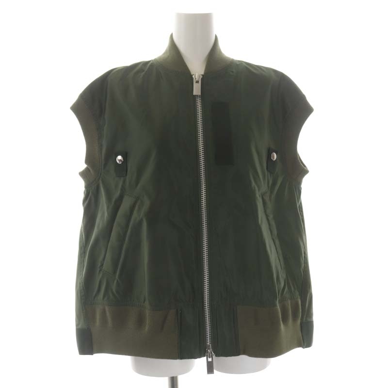 サカイ sacai MA-1 ベスト 中綿 ジップアップ 2 カーキ /MI □OS 