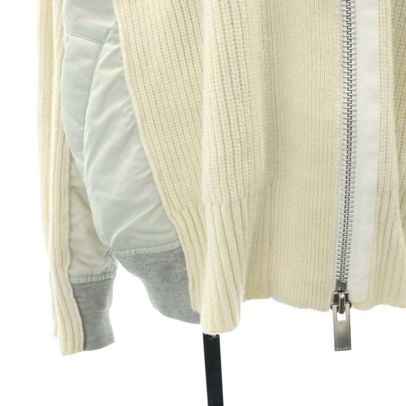 サカイ sacai 22AW Wool Knit x Nylon Twill Cardigan ニット×ナイロン 