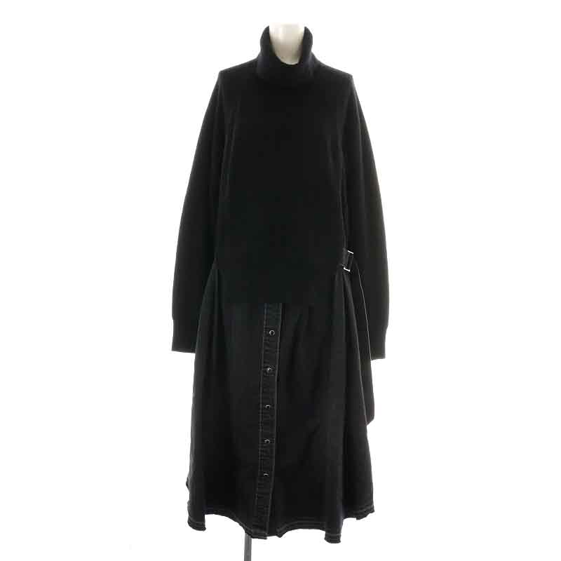 サカイ sacai 19AW ワンピース ロング マキシ フレア ニット デニム 