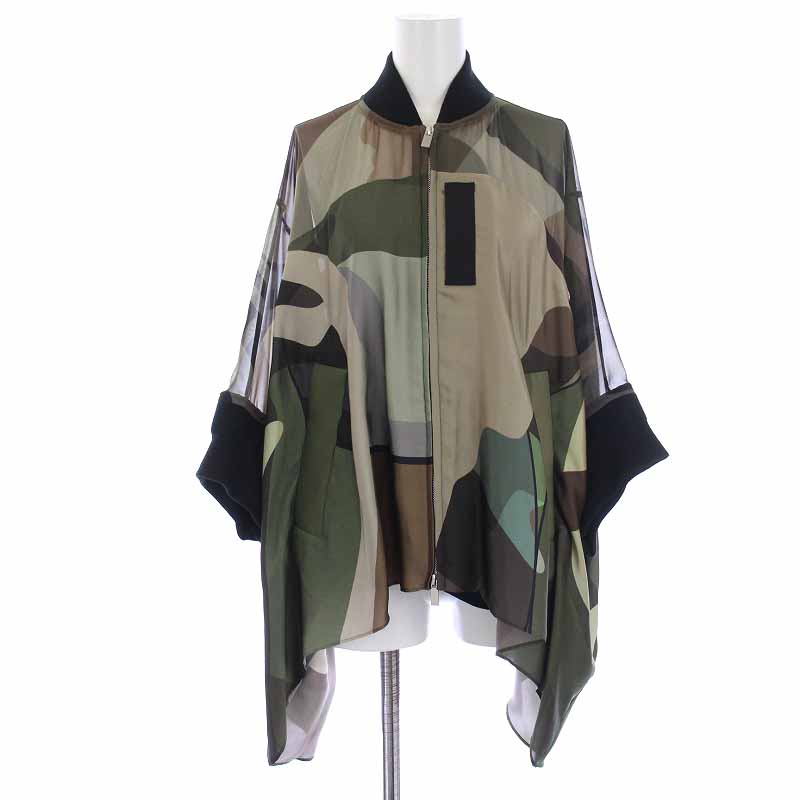 サカイ sacai 21SS KAWS ジャケット ブルゾン ジップアップ 迷彩 