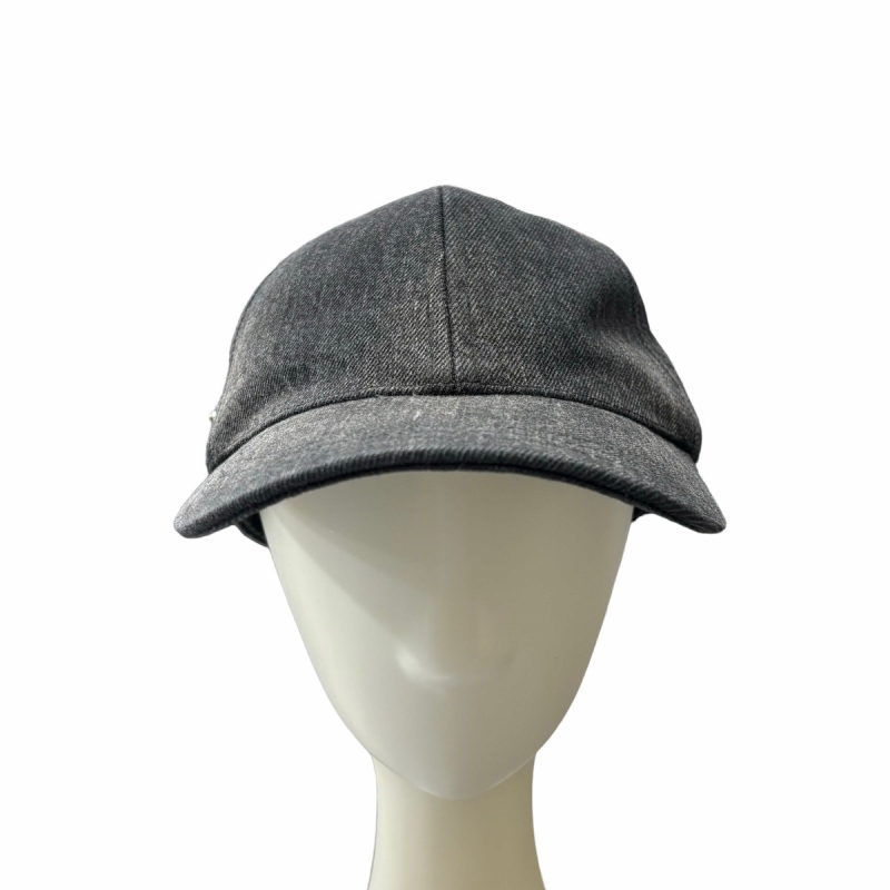 プラダ PRADA デニムキャップ 帽子 トライアングルロゴ M  