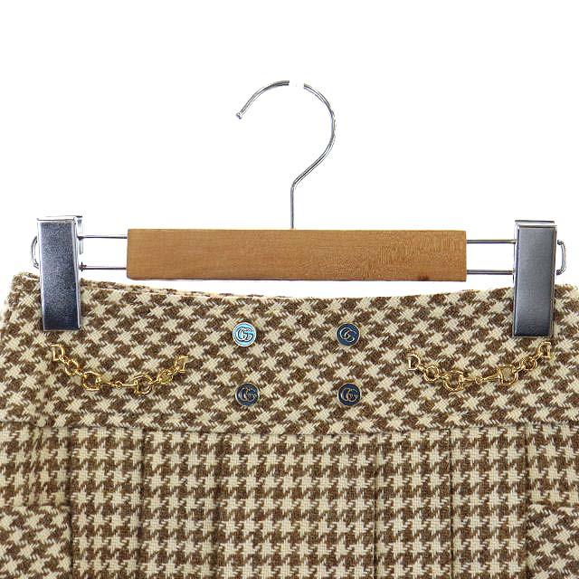 グッチ GUCCI GGマーモント 千鳥格子 ミニスカート 台形 モヘヤ混 36  