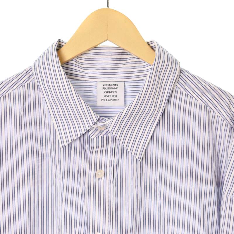 ヴェトモン ベトモン VETEMENTS 18SS シャツ 長袖 ストライプ オーバー  