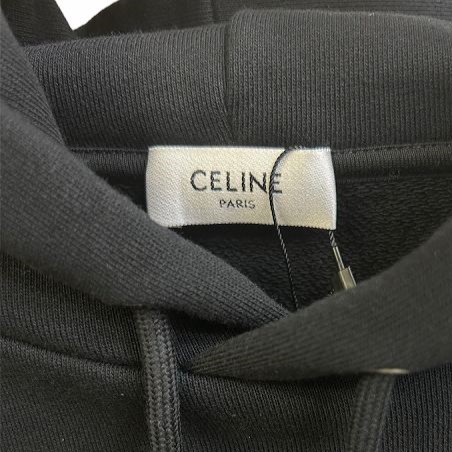 【国内完売】サイズM★CELINE★スタッズロゴプリントフーディ 国内完売】サイズM☆CELINE☆スタッズロゴプリントフーディ