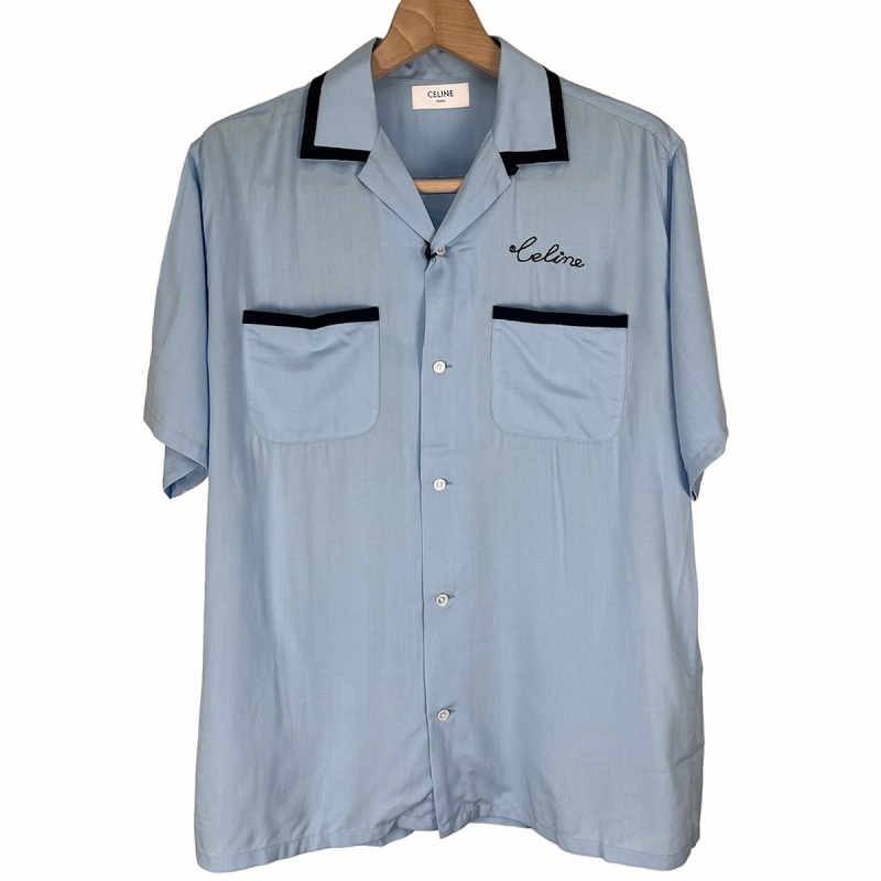 未使用品 セリーヌ CELINE 21SS ルーズボーリングシャツ Loose Bowling 