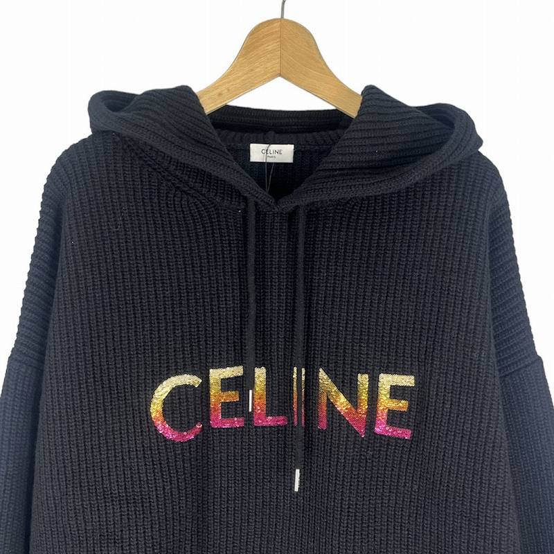 未使用品 セリーヌ CELINE 22AW グラデーション ロゴ スパンコール 
