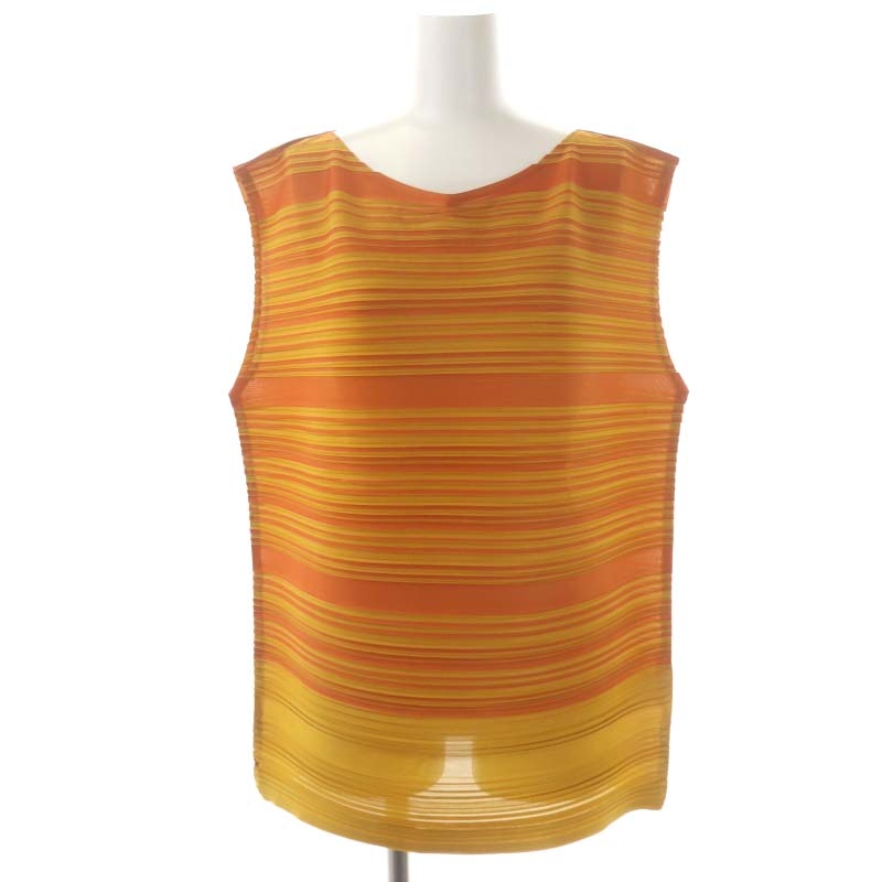 プリーツプリーズ PLEATS PLEASE イッセイミヤケ バイカラーボーダー  