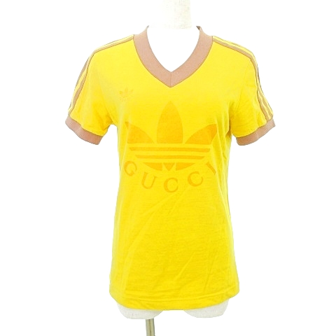 グッチ GUCCI 美品 ×アディダス 22ss トレフォイユ ロゴ 半袖 Tシャツ 