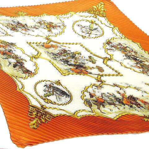 エルメス HERMES 美品 プリーツ カレ140 ムガル王朝の馬 LES CHEVAUX 