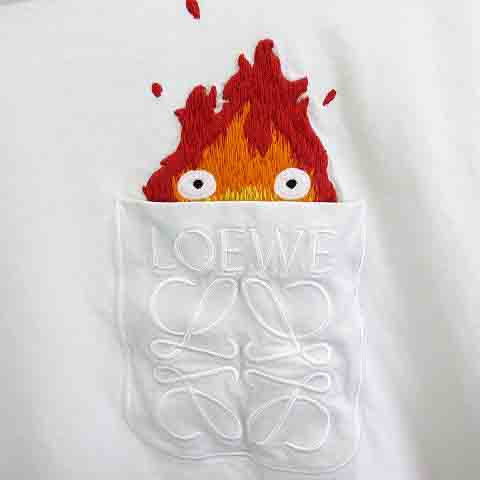 ロエベ LOEWE 23SS ハウルの動く城 Calcifer pocket Tee カ