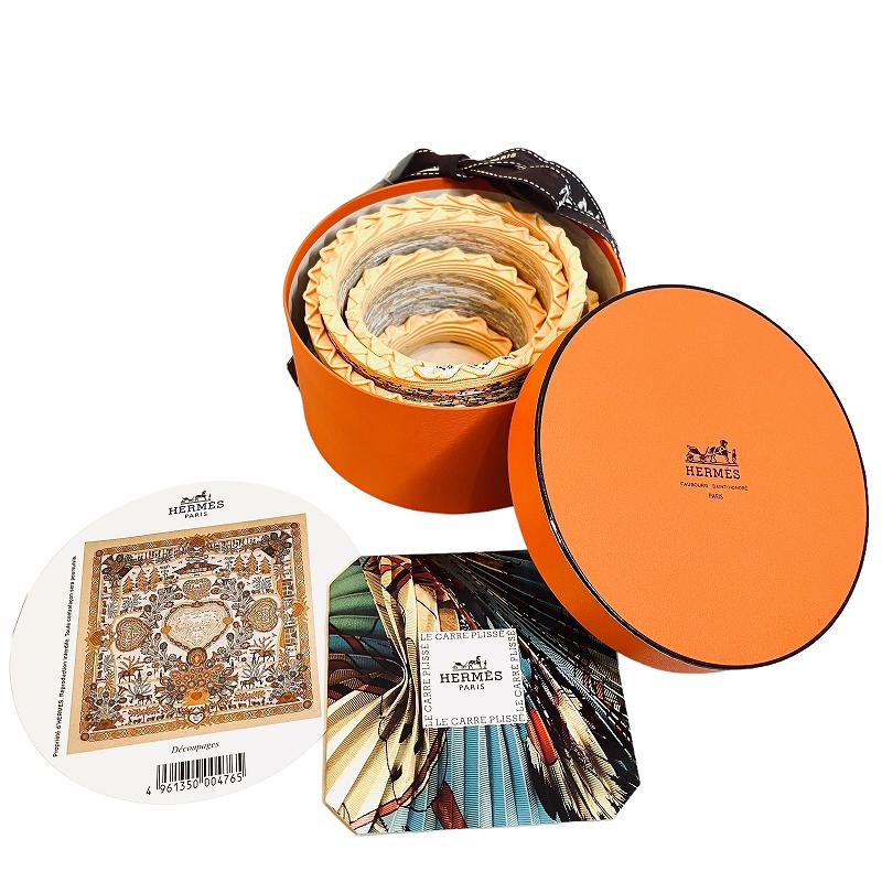 未使用品 エルメス HERMES カレ90 デコパージュ プリーツ スカーフ 