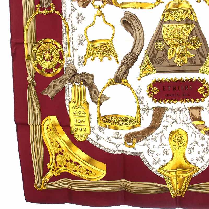 HERMES エルメス カレ90 ETRIERS 鎧柄 馬具柄　シルク スカーフ エルメス HERMES カレ90 ETRIERS 鎧柄・馬具柄 スカーフ 絹